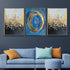 Starry Skies 100% Hand Painted Wall Paintings for Home (With outer Floater Frame) - Set of 3
